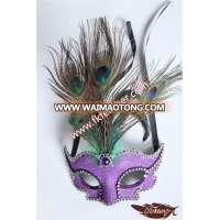 Carnival Mask Peacock Feather Mask With Crystal Diamond For Venetian Masks Wholesale